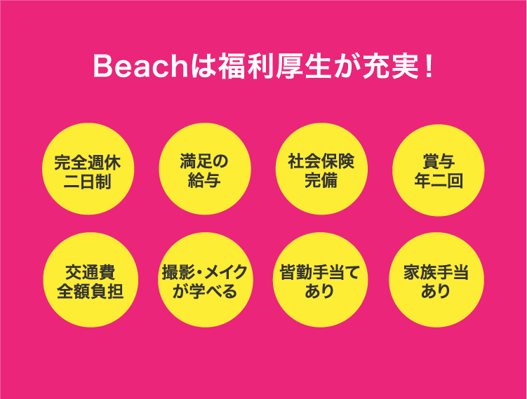 Beachは福利厚生が充実!