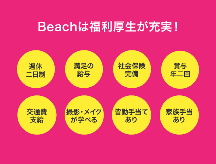 Beachは福利厚生が充実！